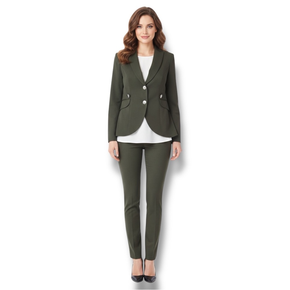 CAbi "Work It" Blazer Jacket Graphite Gray Tailored Dark Academia Preppy Size 10